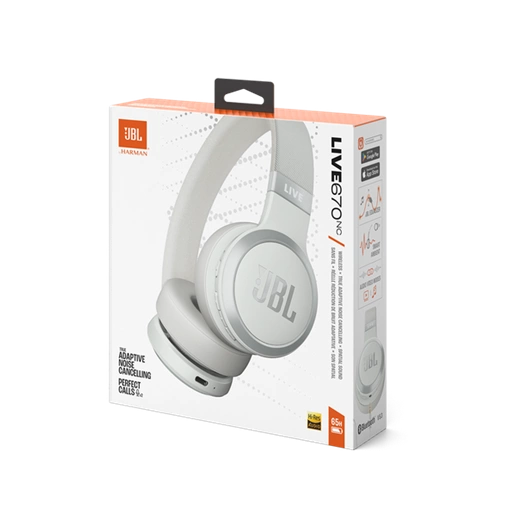 JBL LIVE 670 NC WHT vezeték nélküli fejhallgató