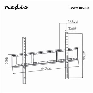 Nedis TVWM1051BK rögzített fali TV-tartókonzol 37-70"