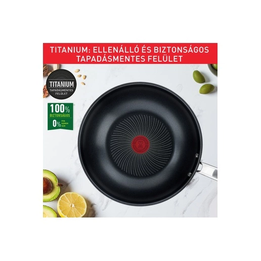 Tefal B8171944 Intuition rozsdamentes acél wok serpenyő 28 cm