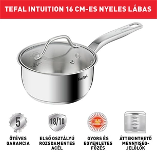 Tefal B8642274 Intuition rozsdamentes acél lábas 16 cm