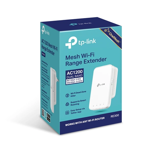 Tp-link RE300 AC1200 Mesh Wi-Fi lefedettségnövelő