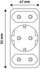 Entac EPAG-1EE2E Hálózati Adapter 3 Aljzat