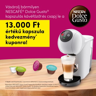 Ajándék kapszulakupon NESCAFÉ® Dolce Gusto® kávégépekhez