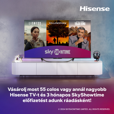 Hisense TV-k 3 hónapos ingyenes SkyShowtime előfizetéssel